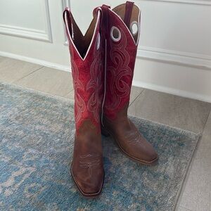 Macie Bean Red and Brown Heeled Boots